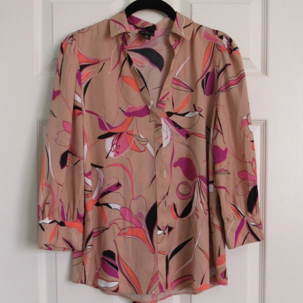 Worthington XS Blouse with Optional Neck Bow Tie